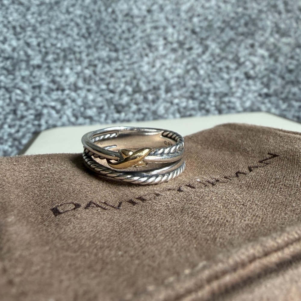 David Yurman X Crossover Band Ring in Sterling Silver 6mm Size 8 - Picture 3 of 8